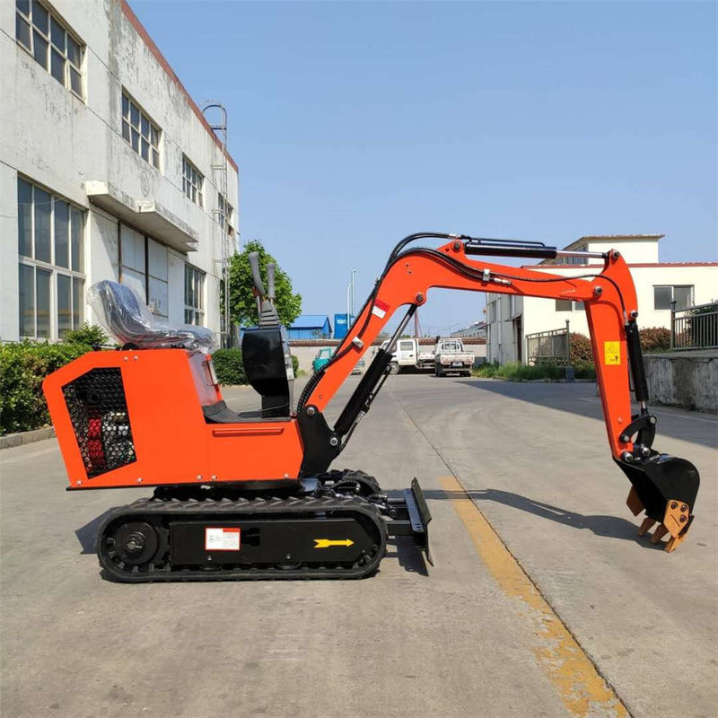 Orange Color 1 Ton Mini Excavator With Rubber Track